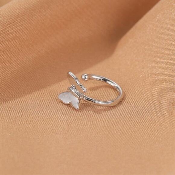 Butterfly Ear Clip Cartilage Earrings, Silver - Picture 5 of 9